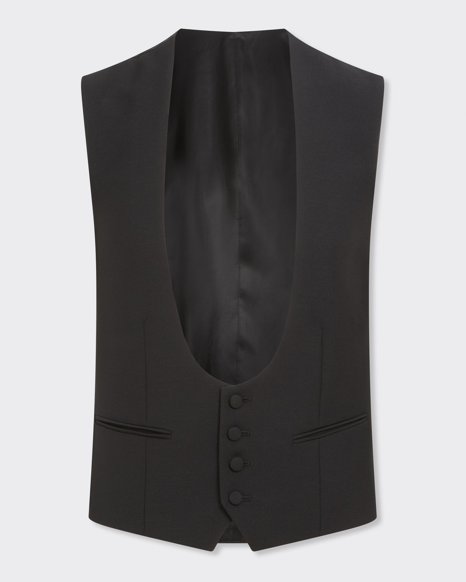 Weldon Wool Mohair Barathea Horseshoe Waistcoat Navy