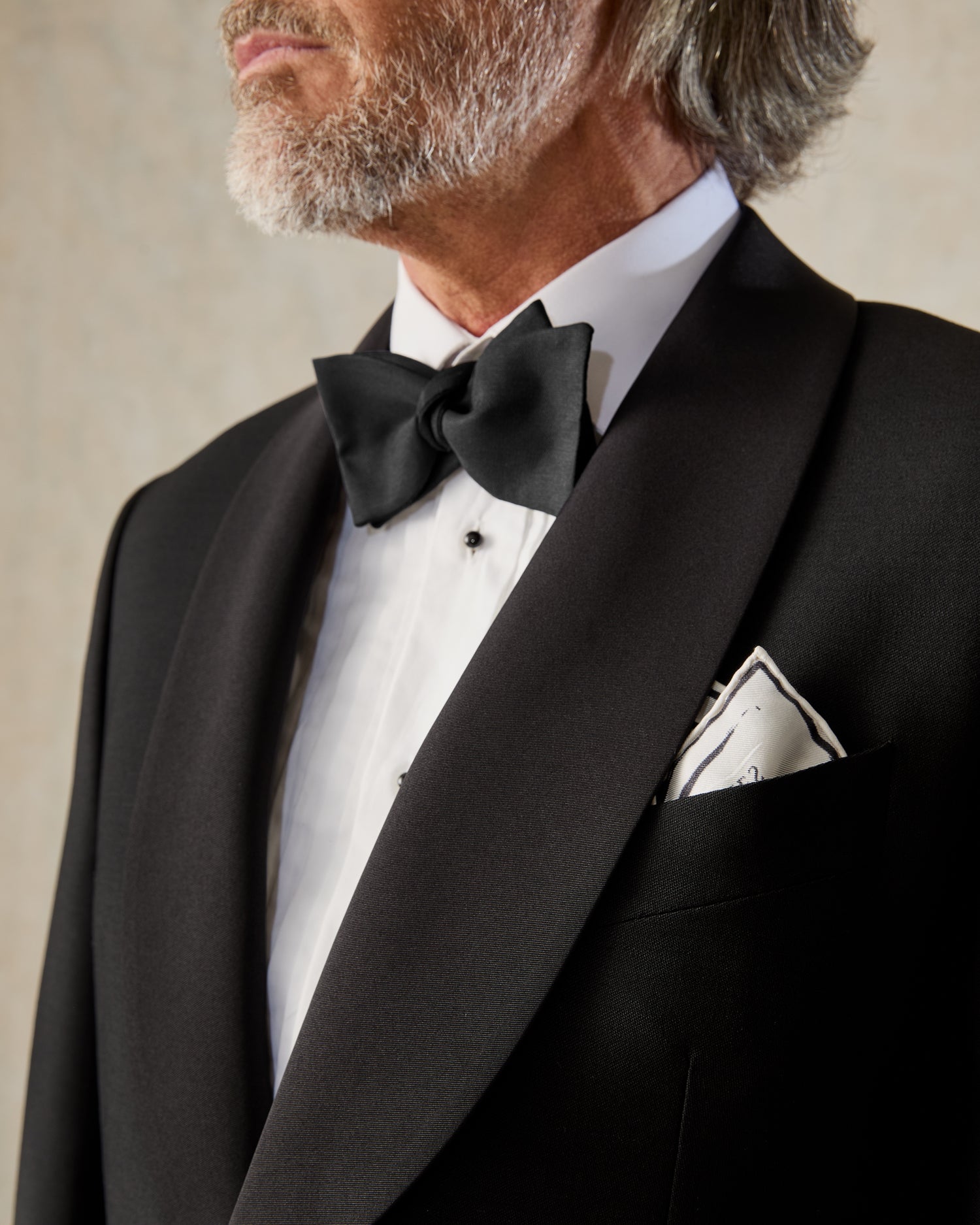 Shelford Black Wool Mohair Barathea Shawl Dinner Jacket