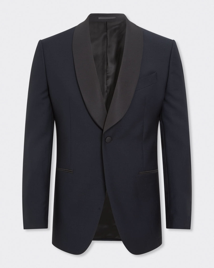 Weldon Wool Mohair Barathea Shawl Tuxedo Jacket Navy