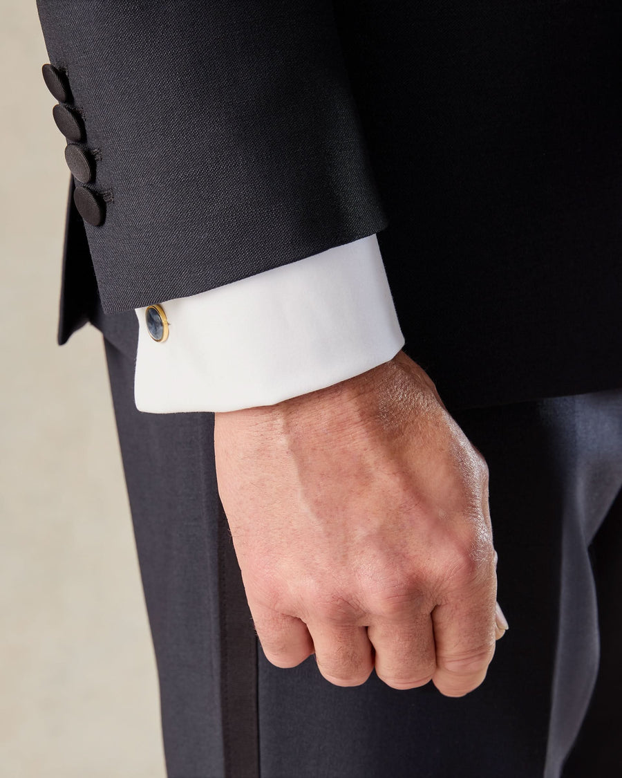 Weldon Wool Mohair Barathea Shawl Dinner Suit Navy