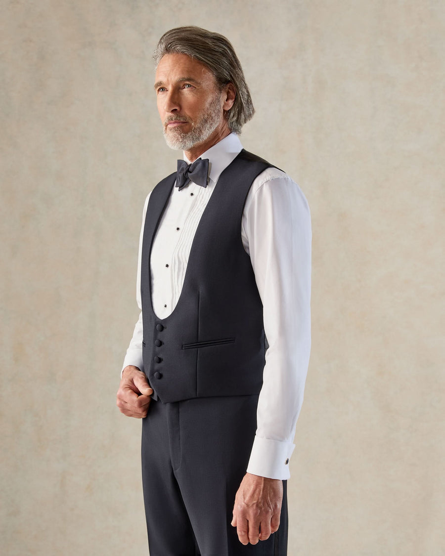 Weldon Wool Mohair Barathea Shawl Dinner Suit Navy