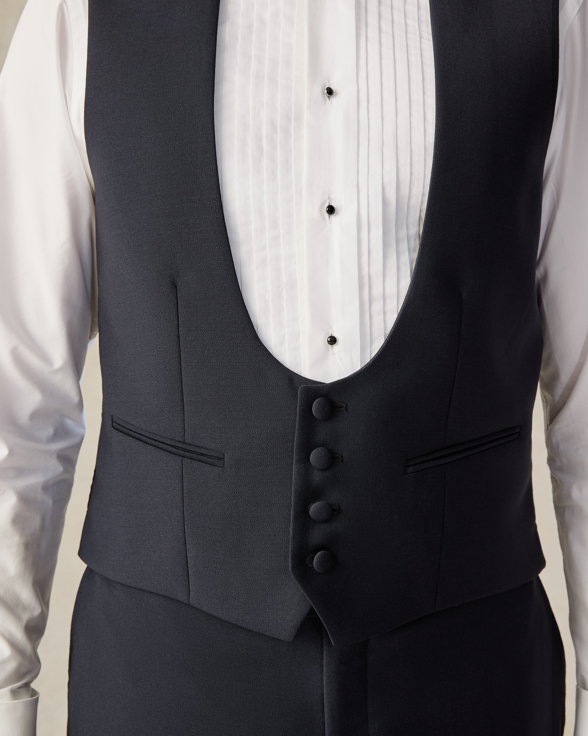 Weldon Navy Wool Mohair Barathea Shawl Dinner Suit