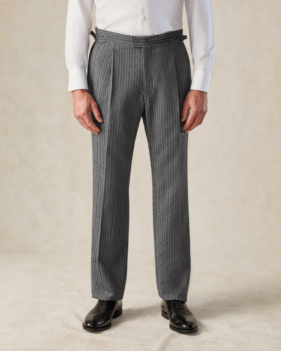 Gladstone Morning Stripe Wool Dress Trouser Grey