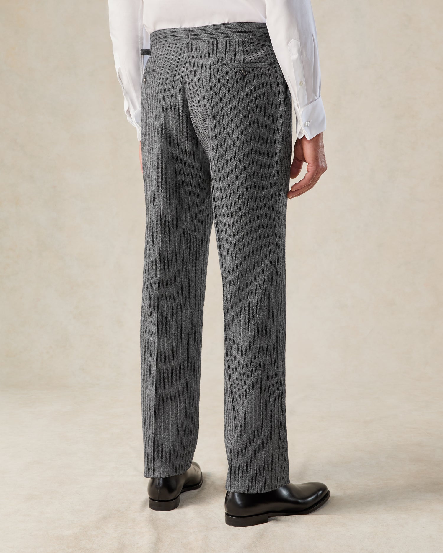 Gladstone Morning Stripe Wool Dress Trouser Grey