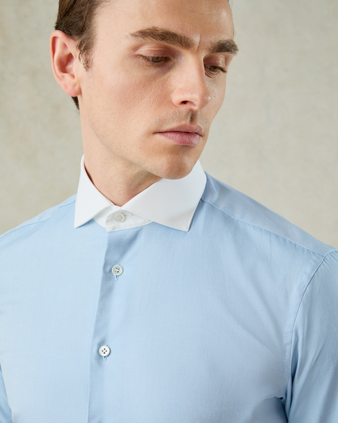 Warren Cotton Double Cuff Shirt Blue