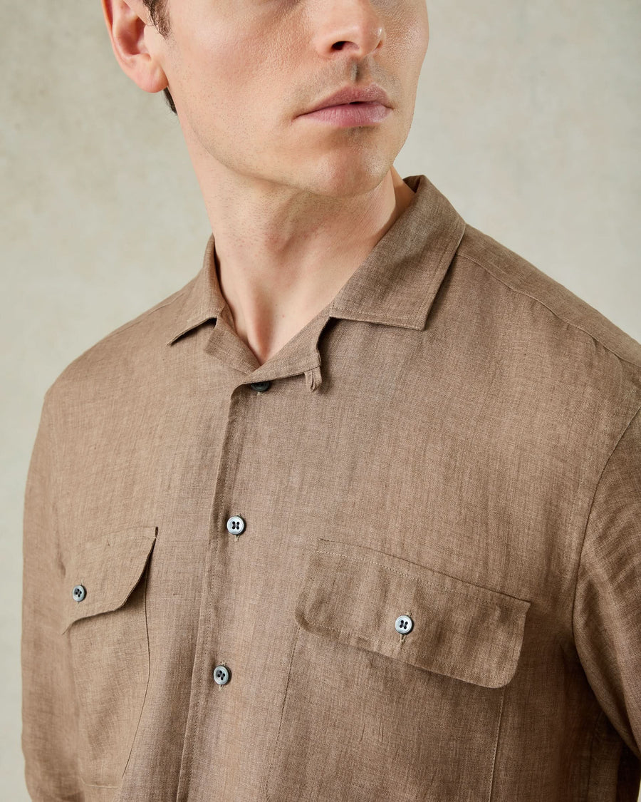 Bristow Linen Cuban Collar Shirt