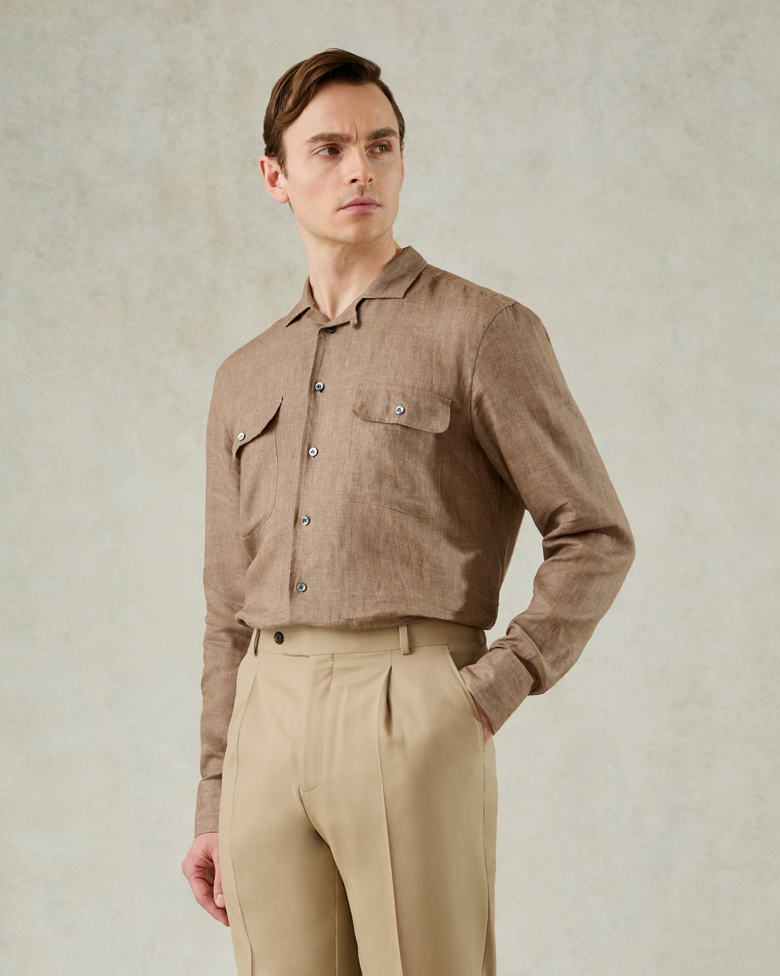 Bristow Linen Cuban Collar Shirt