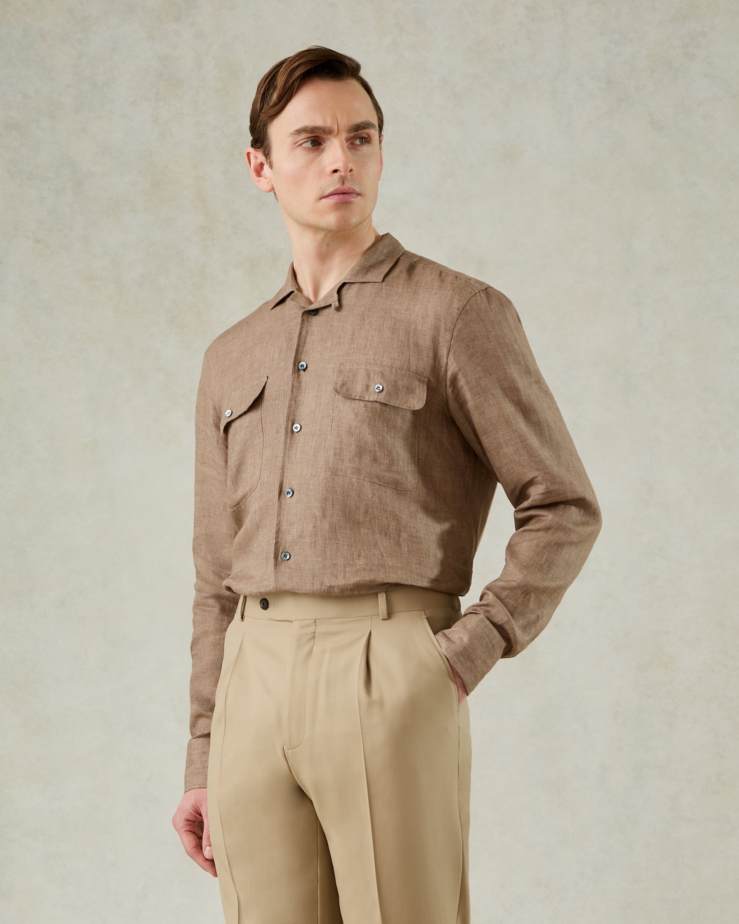 Bristow Linen Cuban Collar Shirt