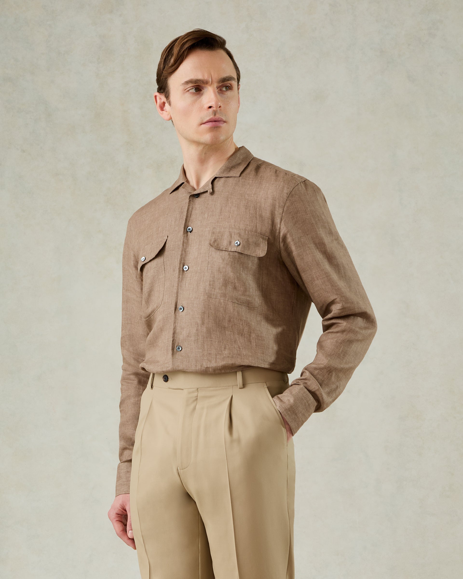 Bristow Linen Cuban Collar Shirt