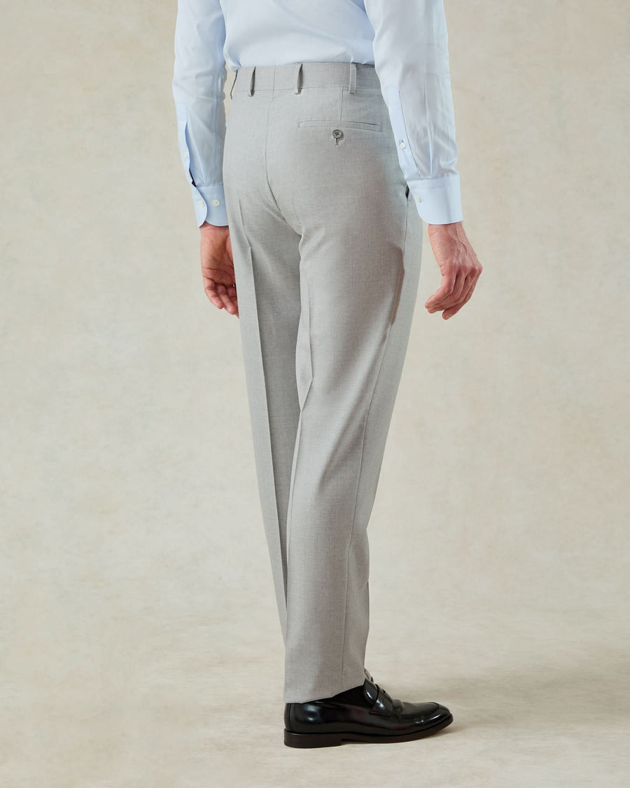 Livingstone Virgin Wool Pleat Pant Light Gray