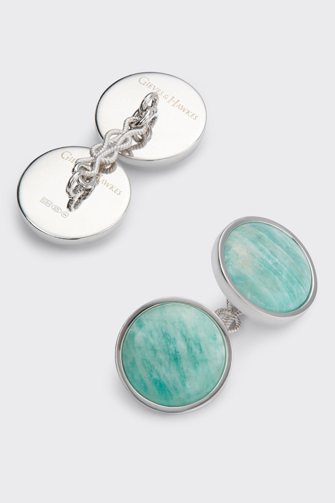 Clint Gold Plated Sterling Silver Cufflinks Ice Blue Sodalite