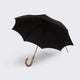 Tube Umbrella with Wooden Grained Handle Black