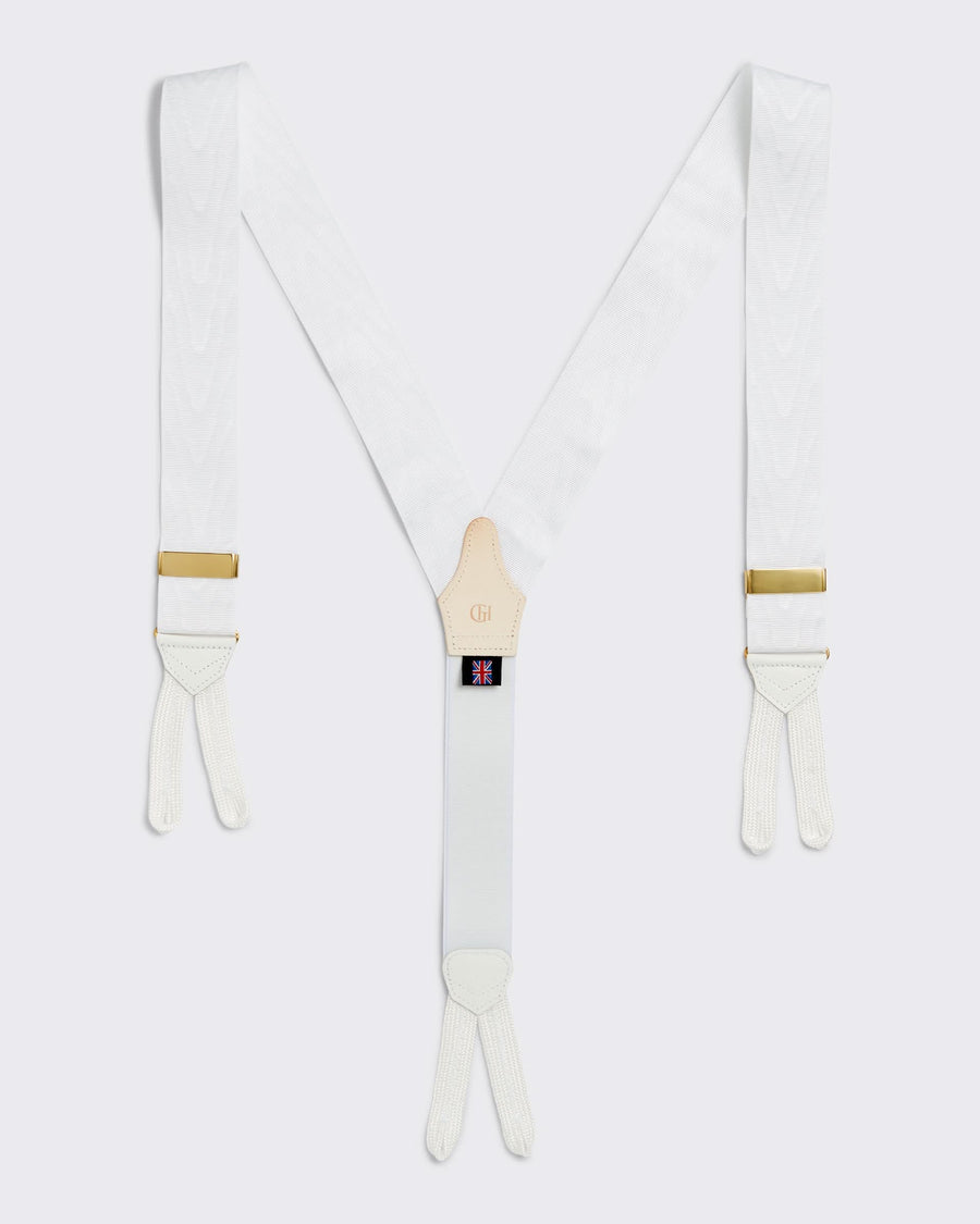 Pelly Moire Suspenders White