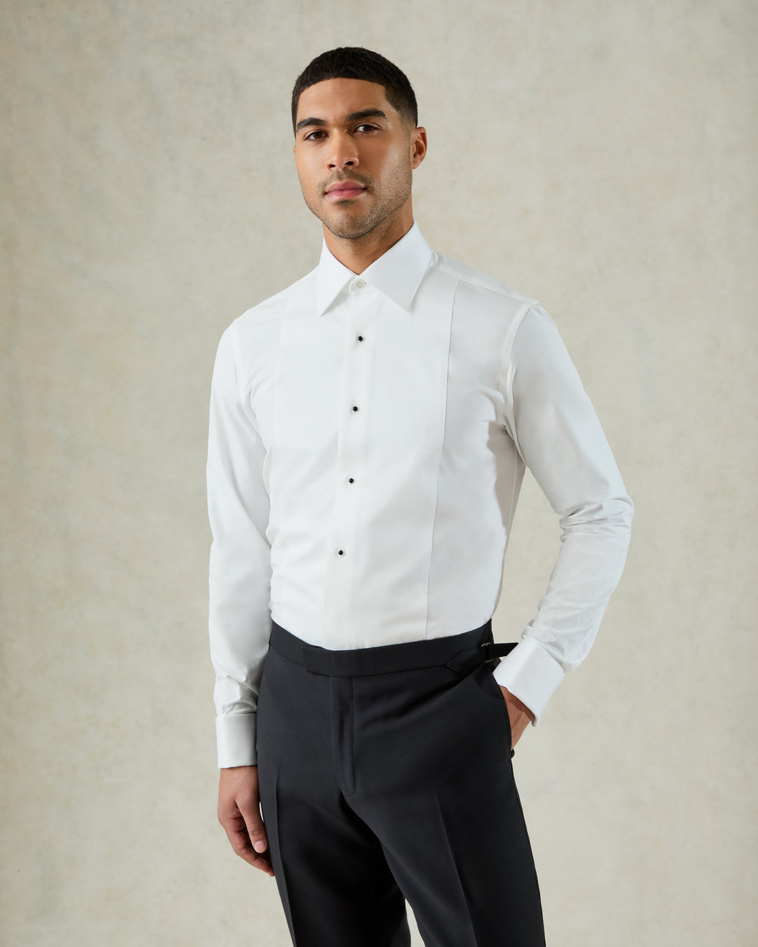 Wynn Cut Away Collar Double Cuff Shirt White