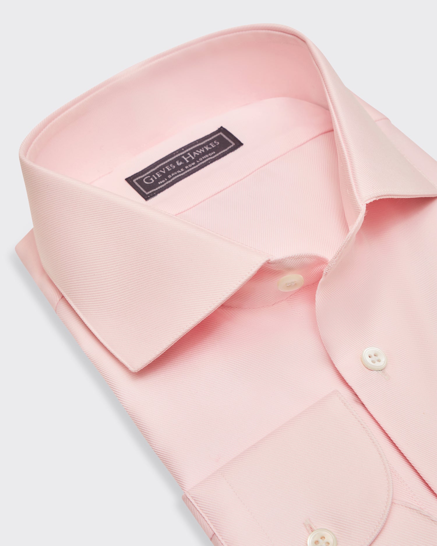 Digby Cotton Twill Single Cuff Shirt Pink
