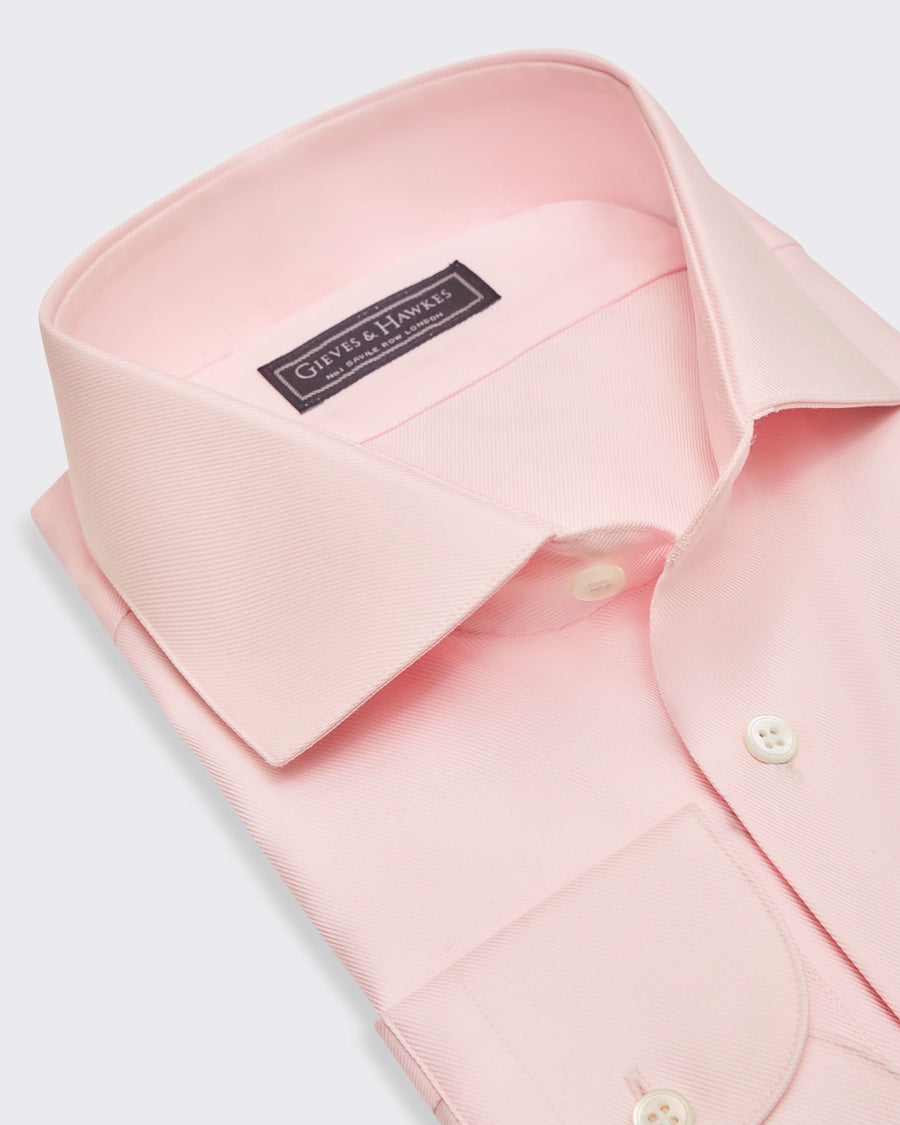 Digby Cotton Twill Single Cuff Shirt Pink