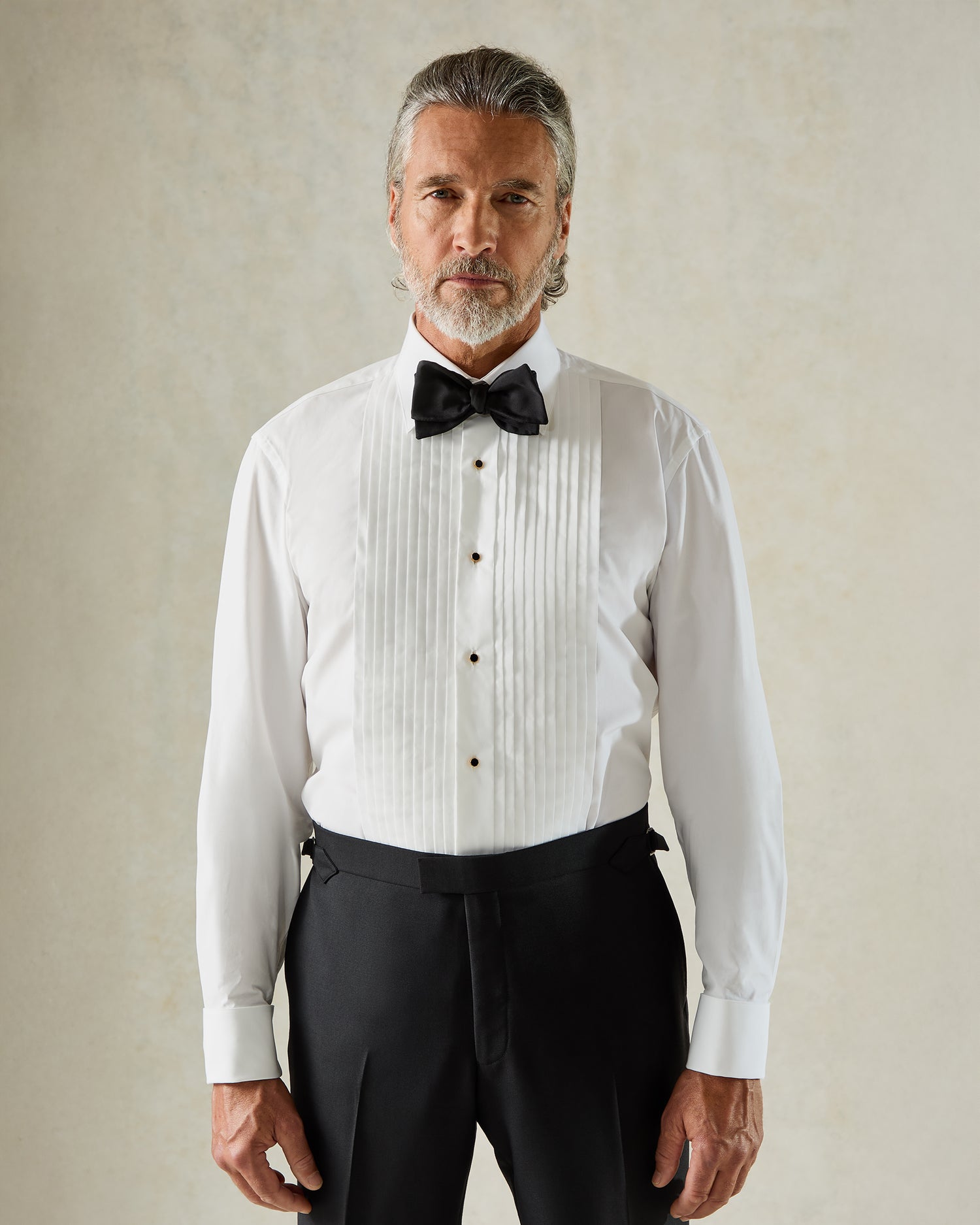 Bonham Pleated Evening Shirt White