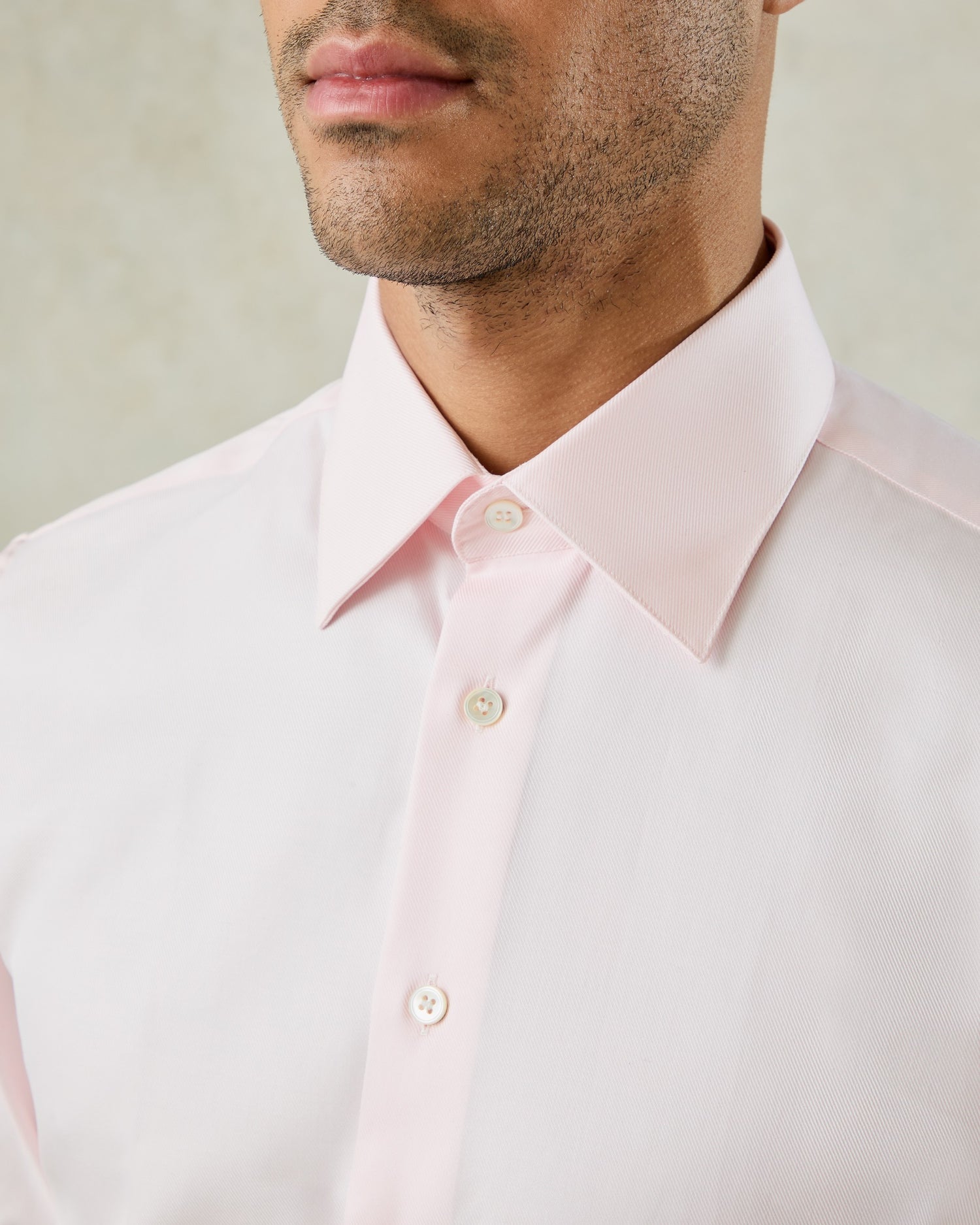 Digby Cotton Twill Single Cuff Shirt Pink