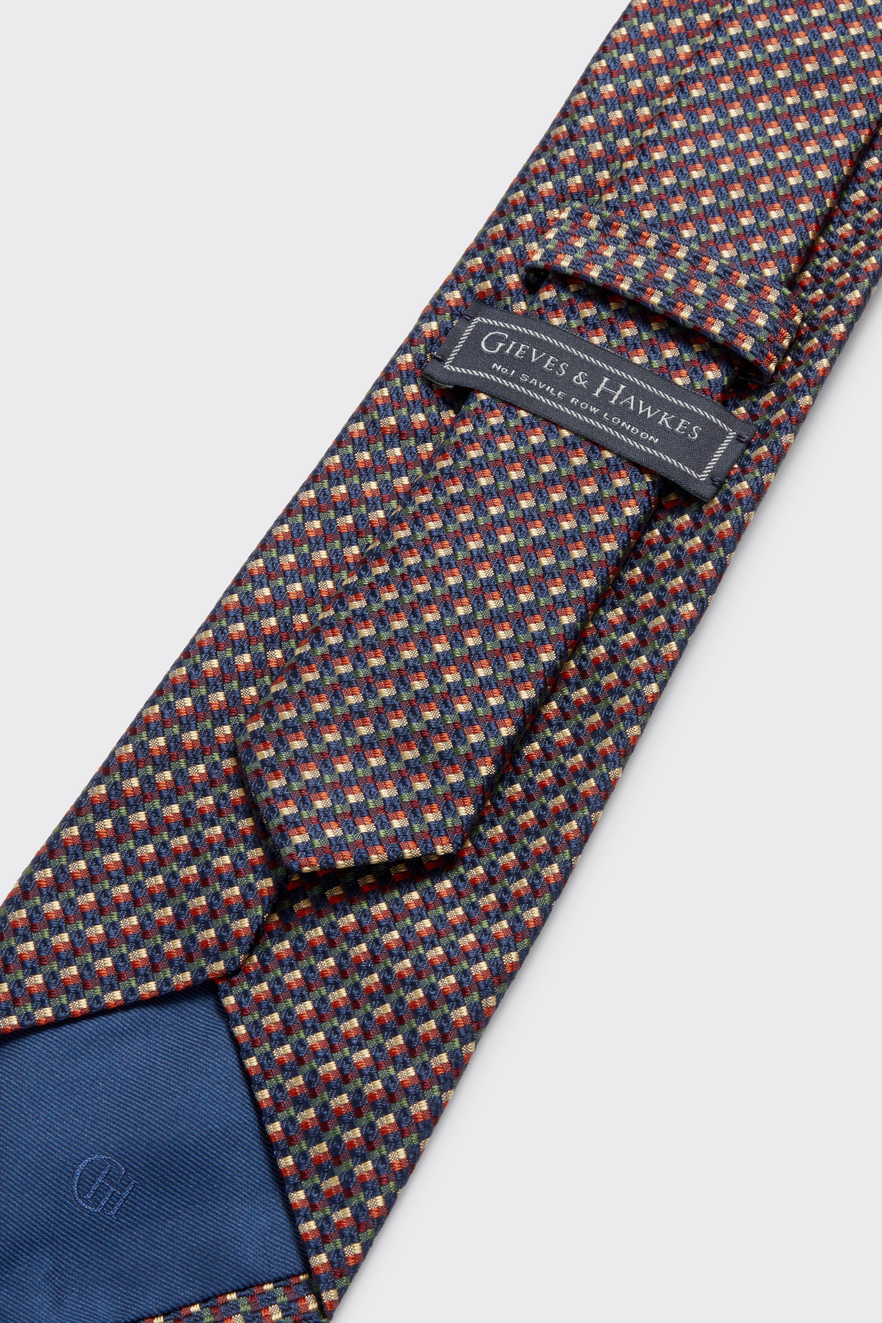 Carberry Silk Tie Texture Navy