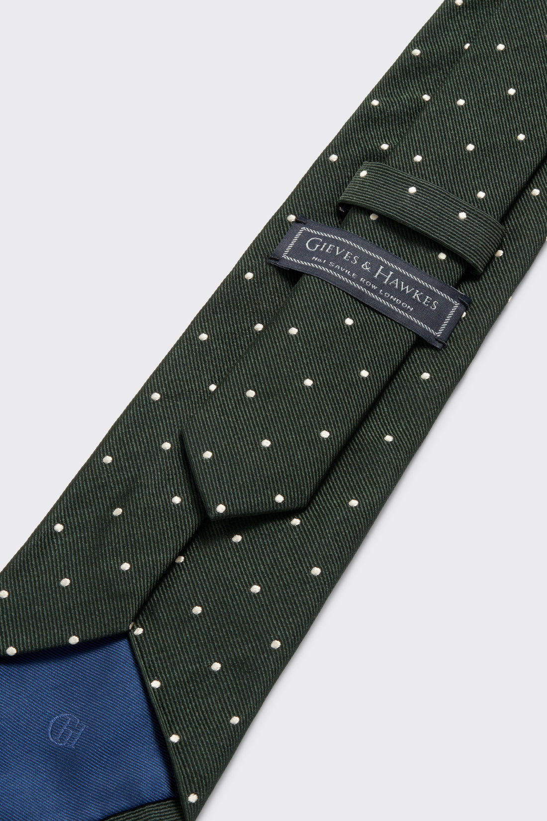 Carberry Silk Spot Tie Dark Green