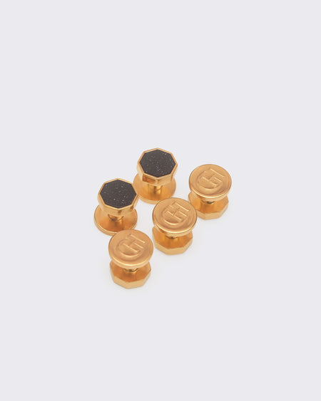 Gissing Octagonal Dress Studs Navy