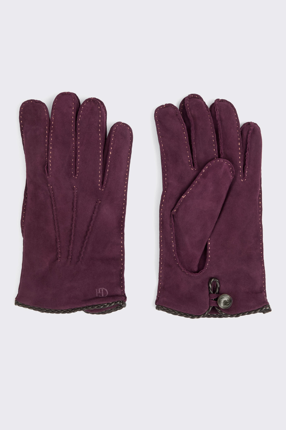 Waring Suede Gloves Burgundy
