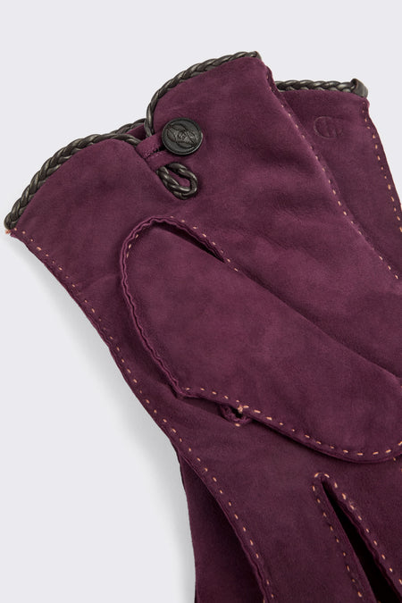 Waring Suede Gloves Burgundy