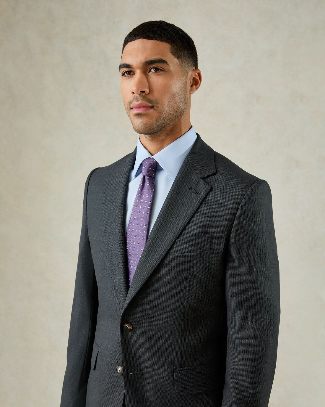 Jameson Wool Birdseye Suit Charcoal