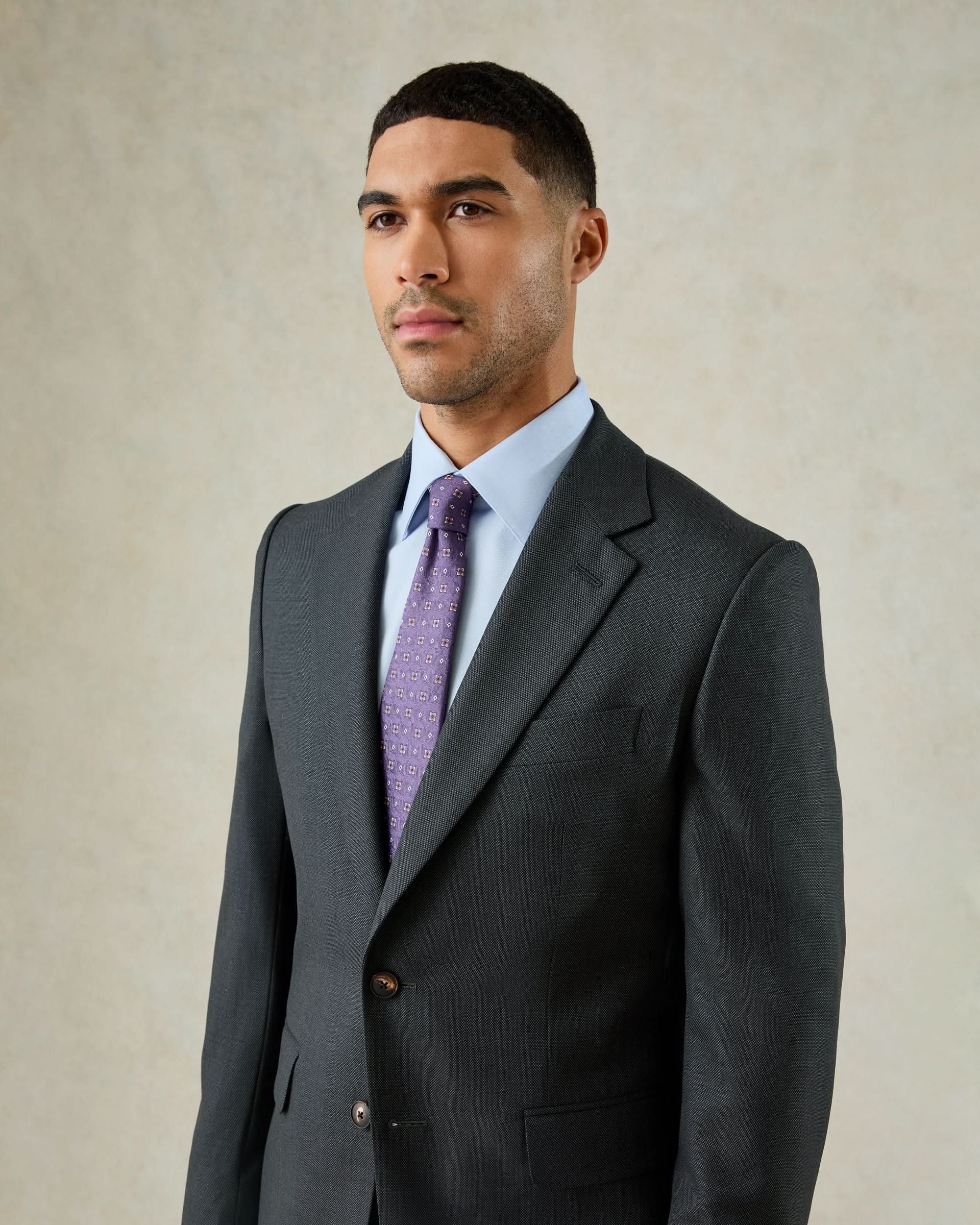 Jameson Wool Birdseye Suit Charcoal