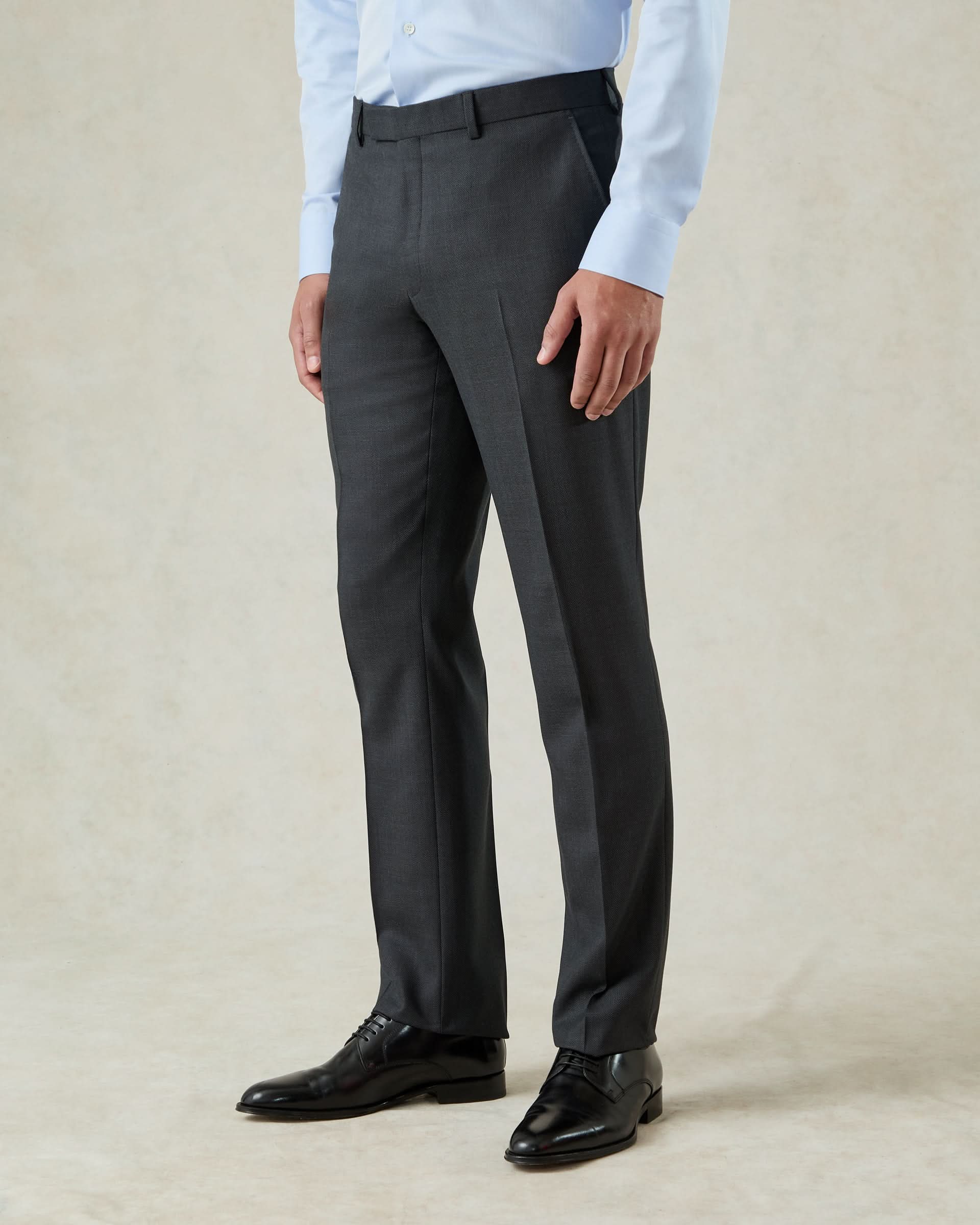 Jameson Wool Birdseye Suit Charcoal