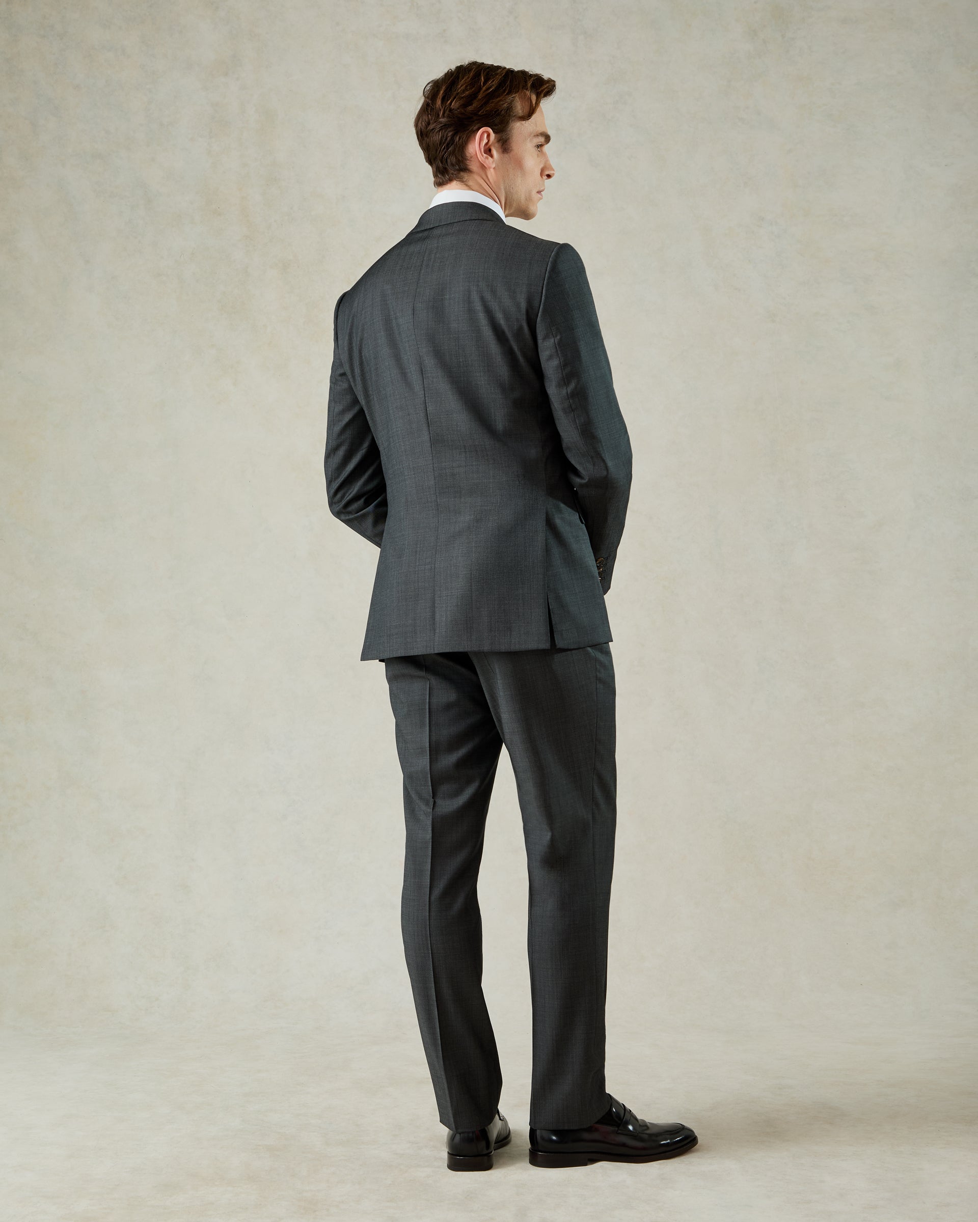 Watson Wool Pindot Suit Charcoal