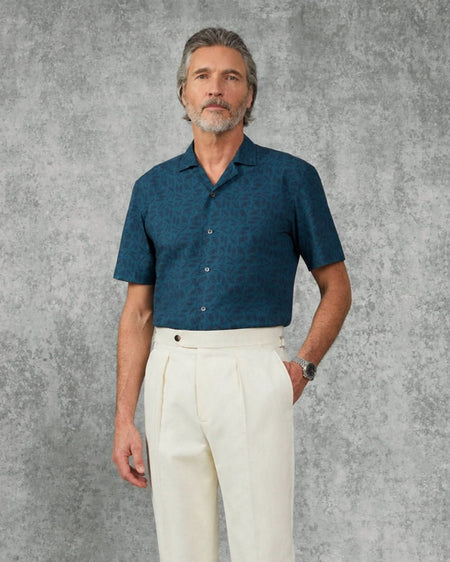 Heath Cotton & Lyocell Portsmouth Men Shirt Teal