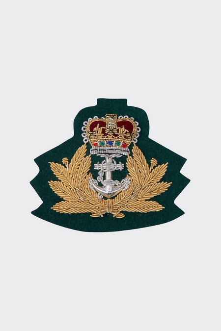 Royal Navy Beret Badge - St Edward's Crown - Green