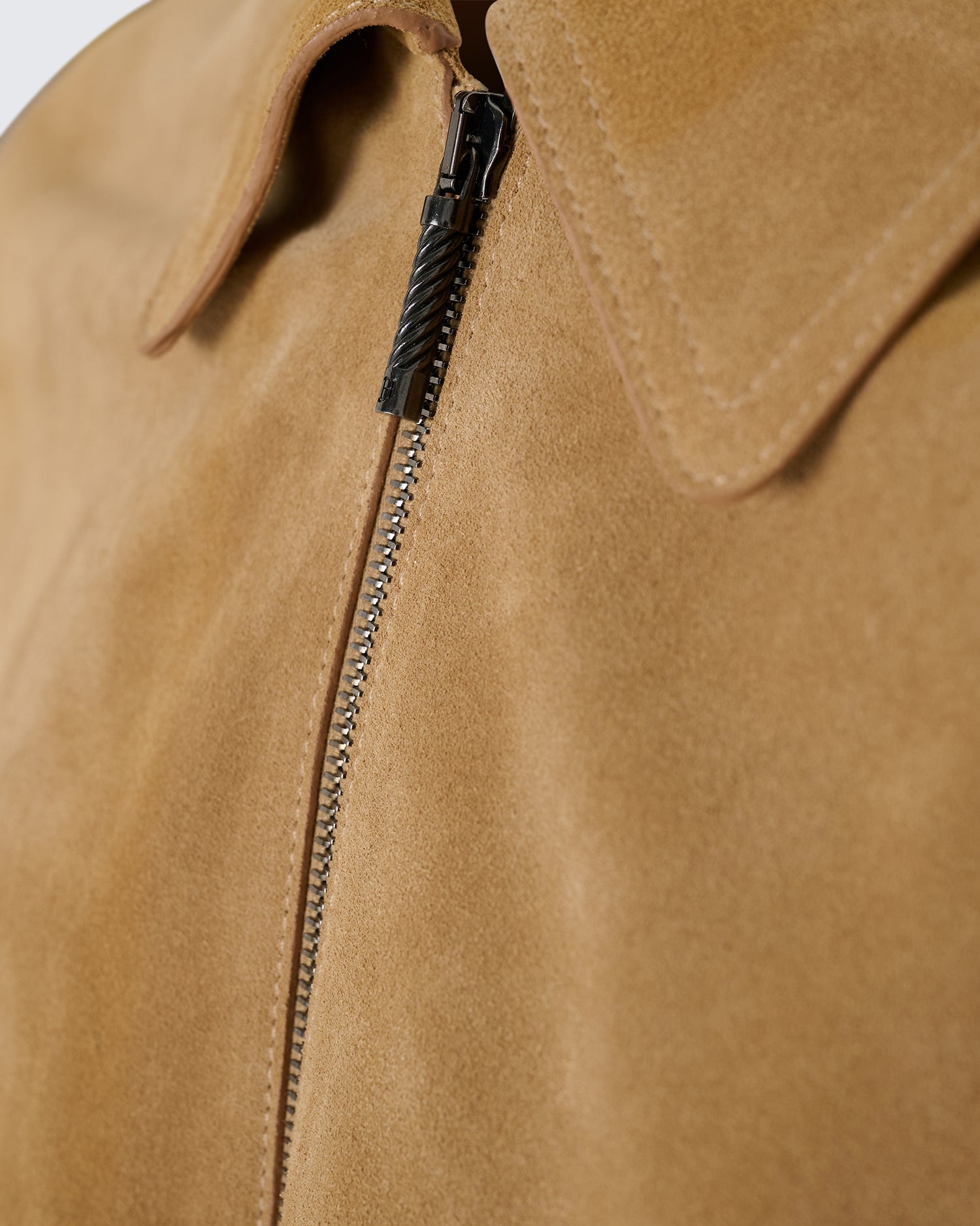 Alexander Knit and Suede Bomber Jacket Camel
