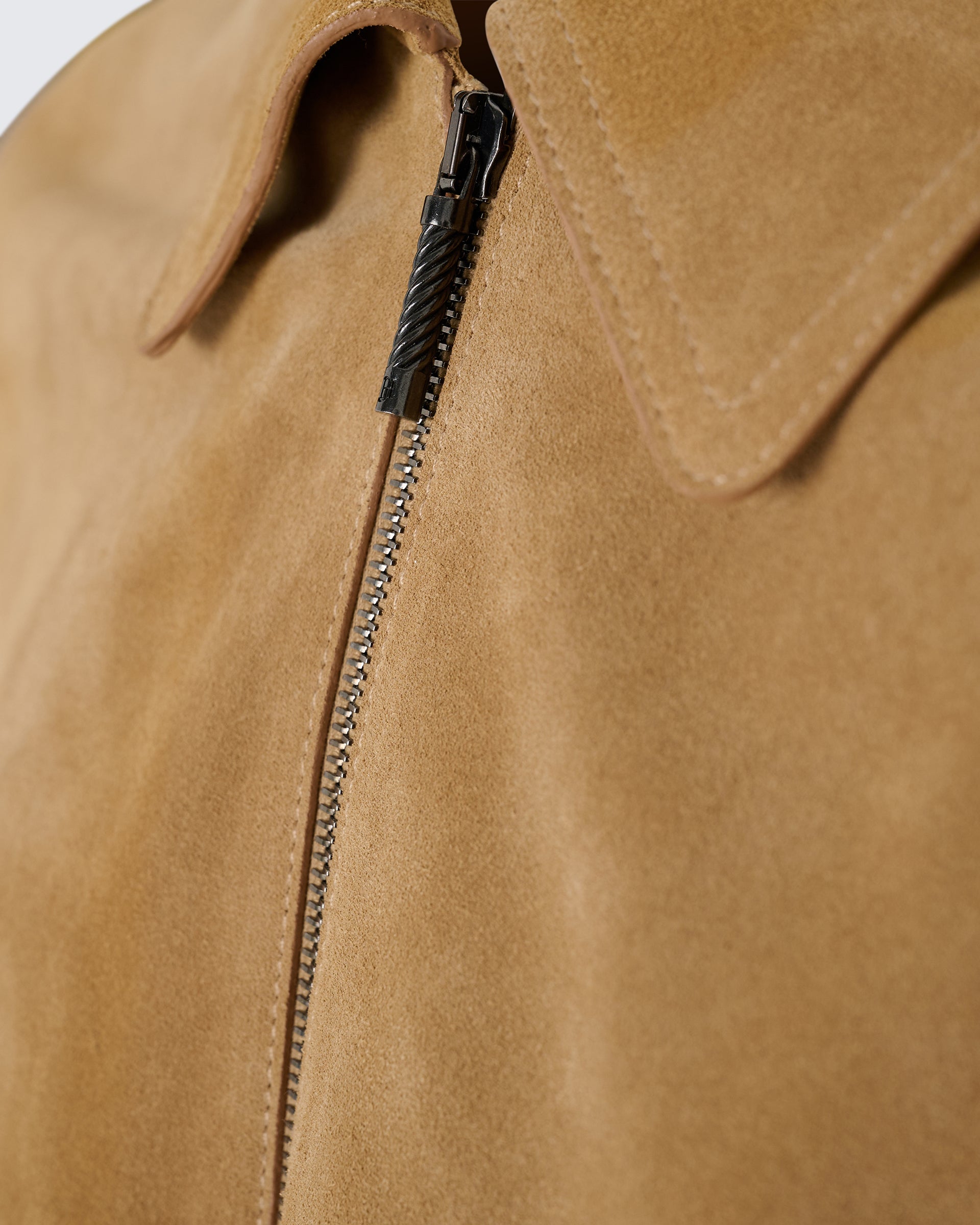 Alexander Knit and Suede Bomber Jacket Camel