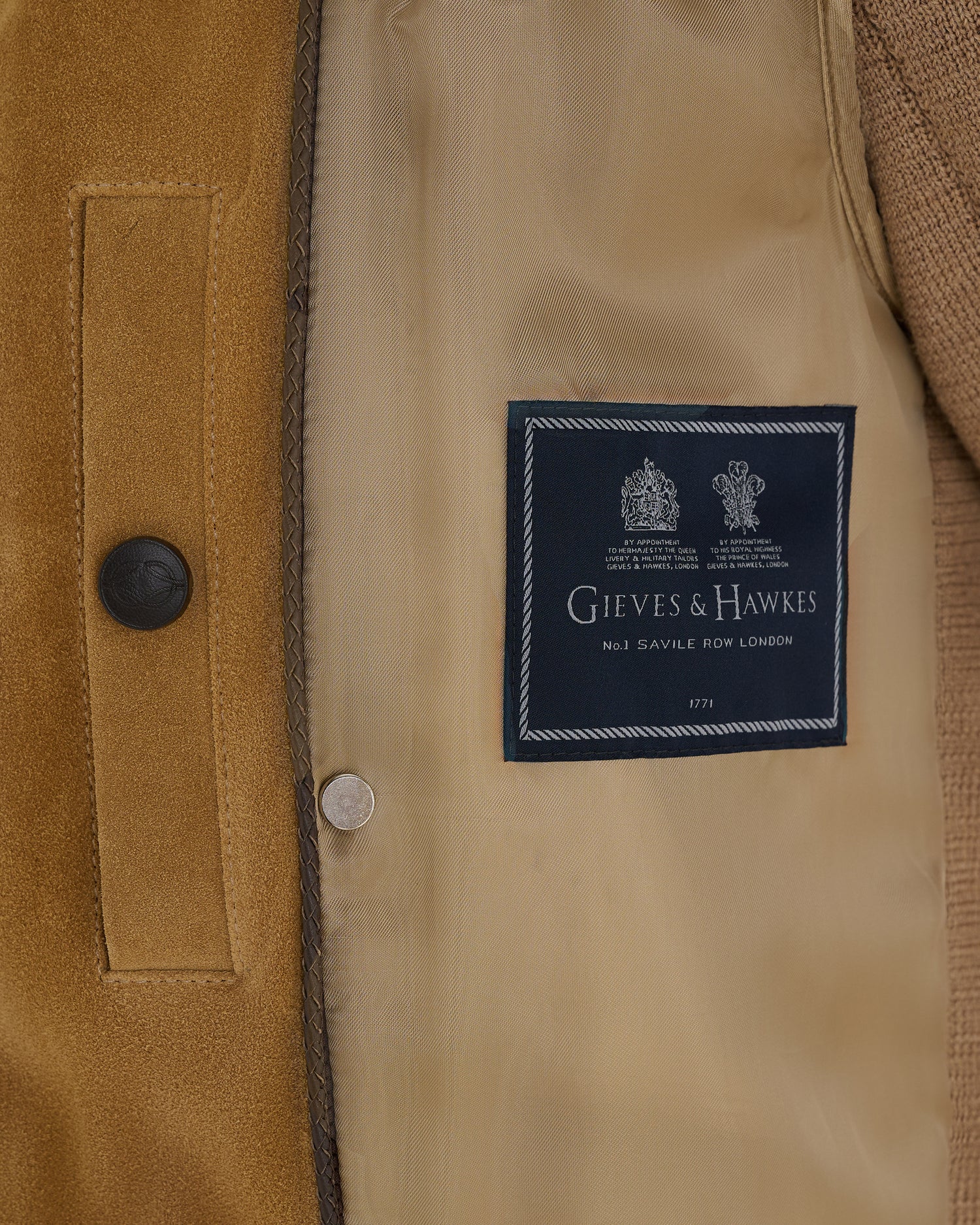 Alexander Knit and Suede Bomber Jacket Camel