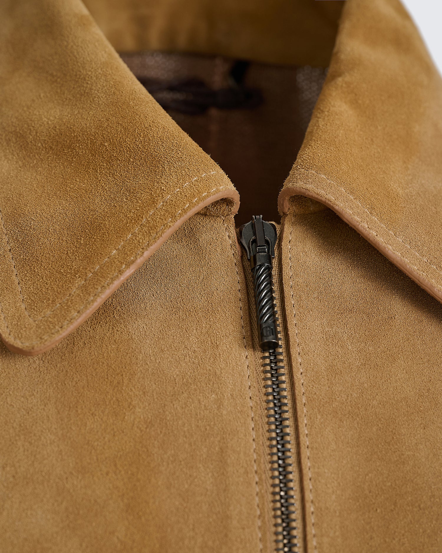 Alexander Knit and Suede Bomber Jacket Camel