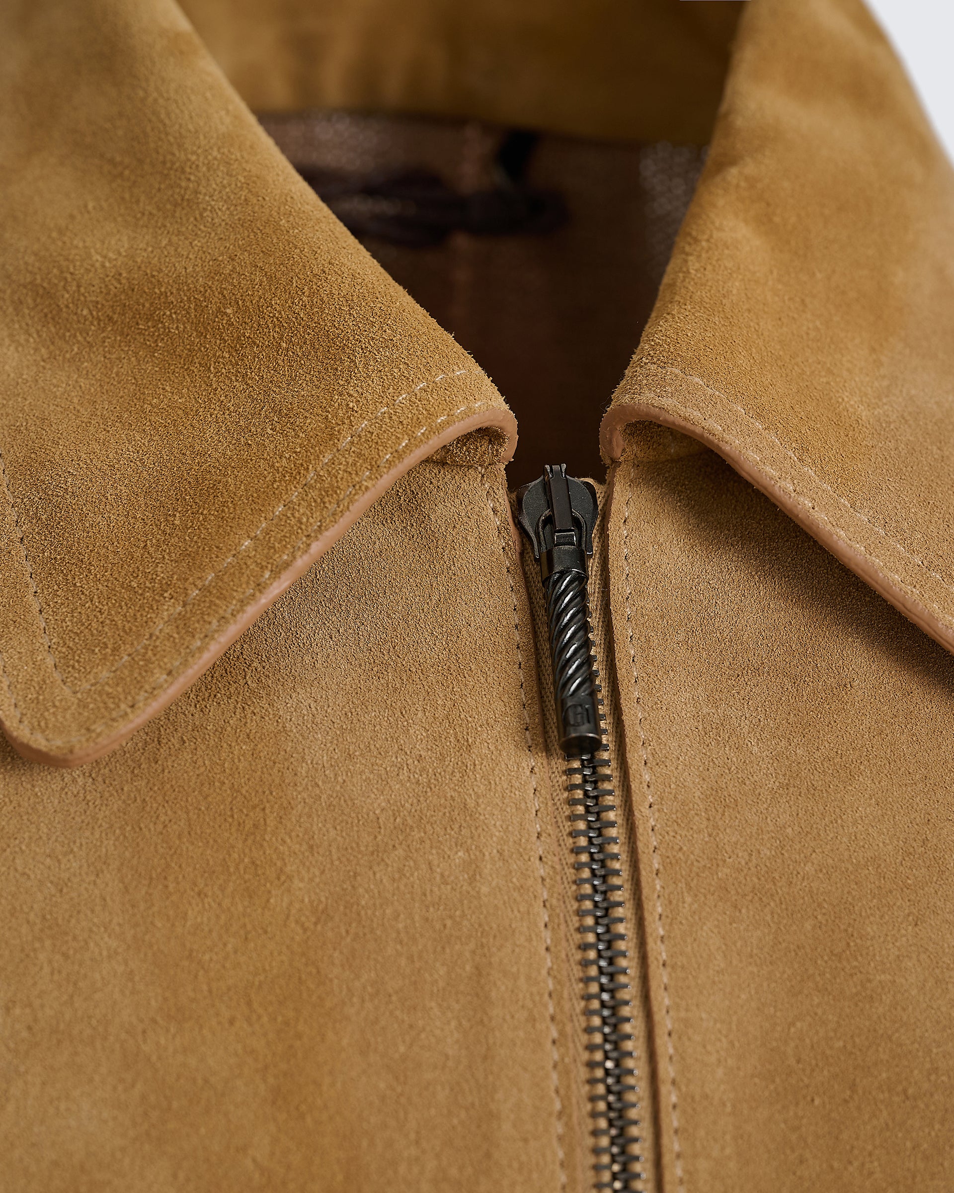 Alexander Knit and Suede Bomber Jacket Camel