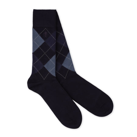 Argyle Knitted Socks Navy