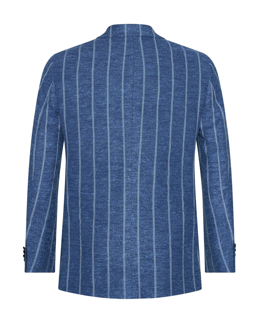 Atkinson Wool Silk Linen & Nylon Double Breasted Striped Blazer