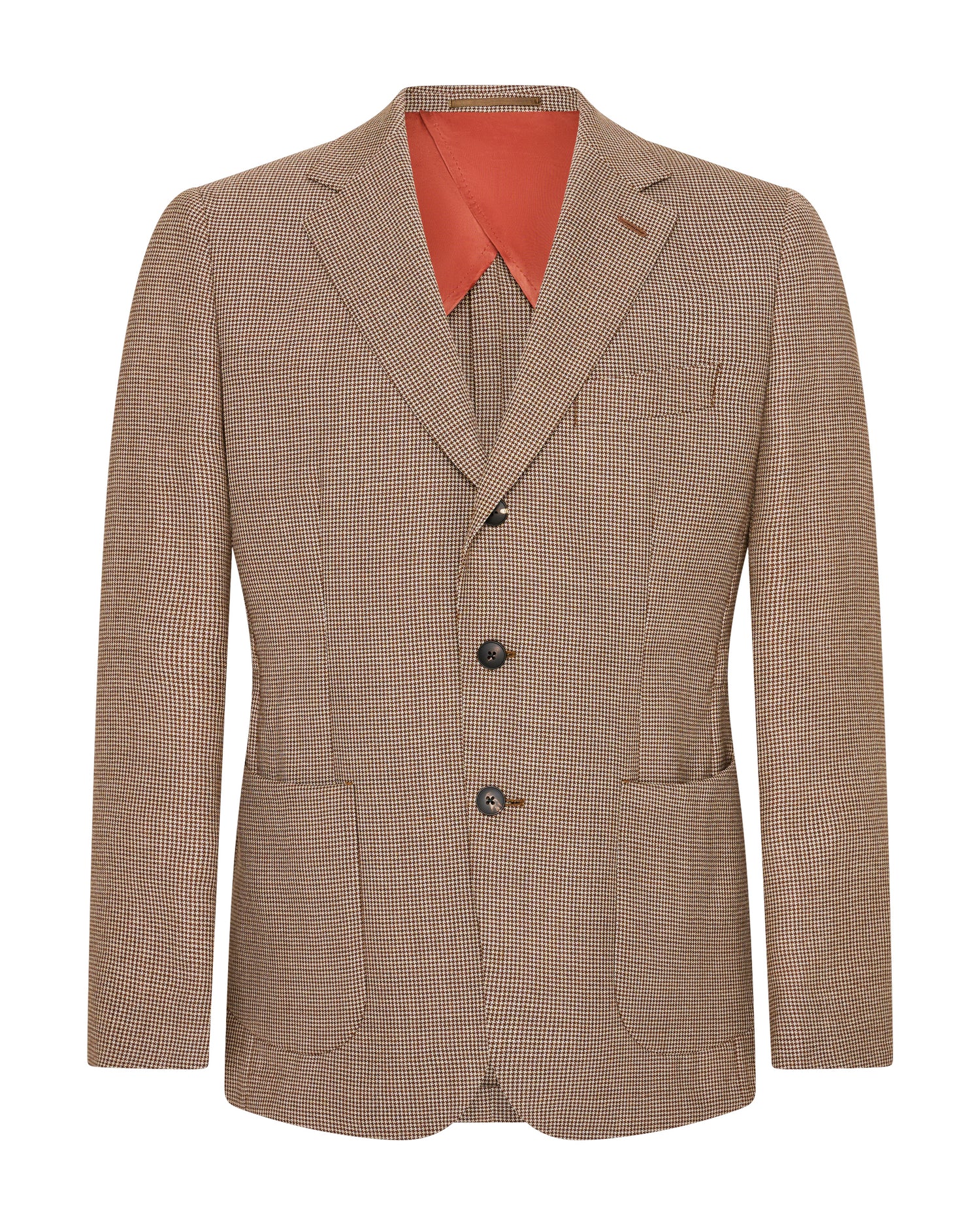 Beatty Merino Wool Puppytooth Blazer Burgundy/Wine