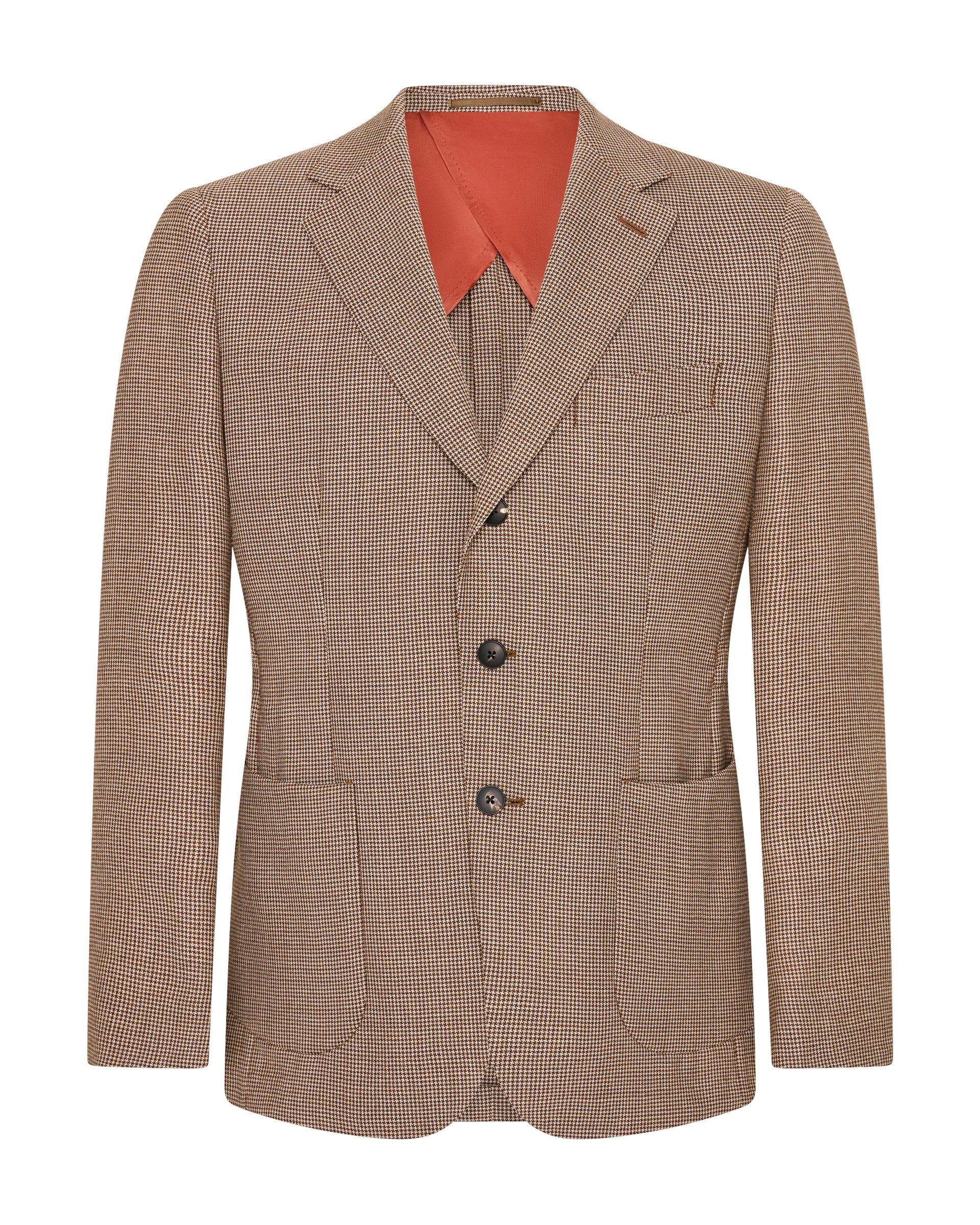 Beatty Merino Wool Puppytooth Blazer Burgundy/Wine