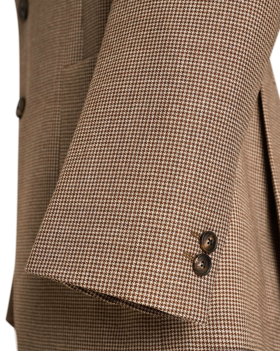 Beatty Merino Wool Puppytooth Blazer Burgundy/Wine