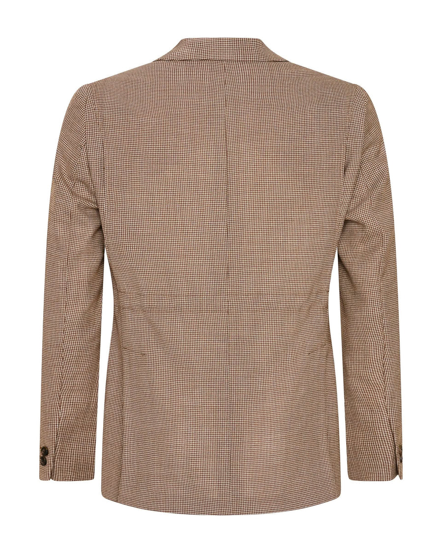 Beatty Merino Wool Puppytooth Blazer Burgundy/Wine