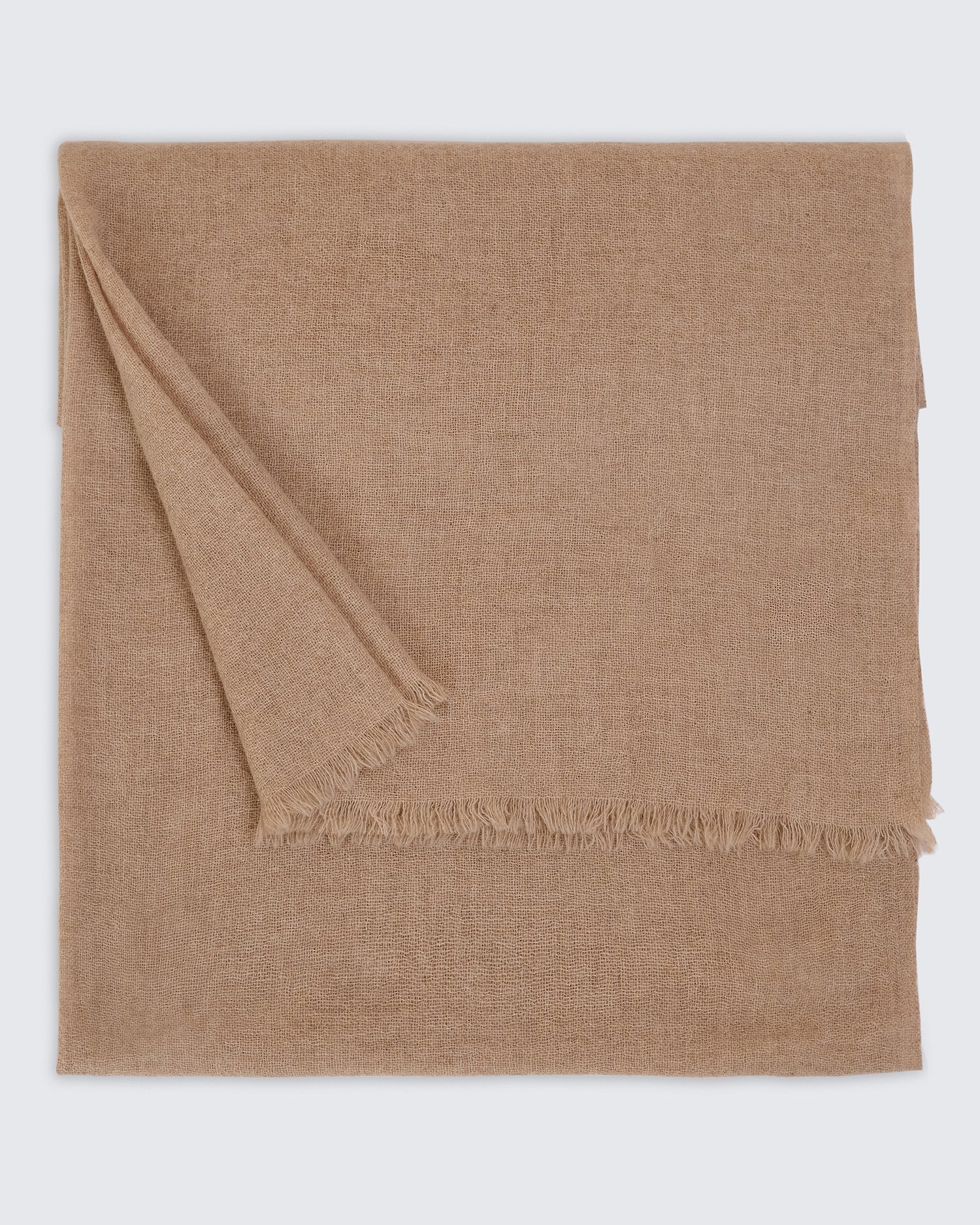 Shand Cashmere &amp; Silk Scarf Oatmeal Plain