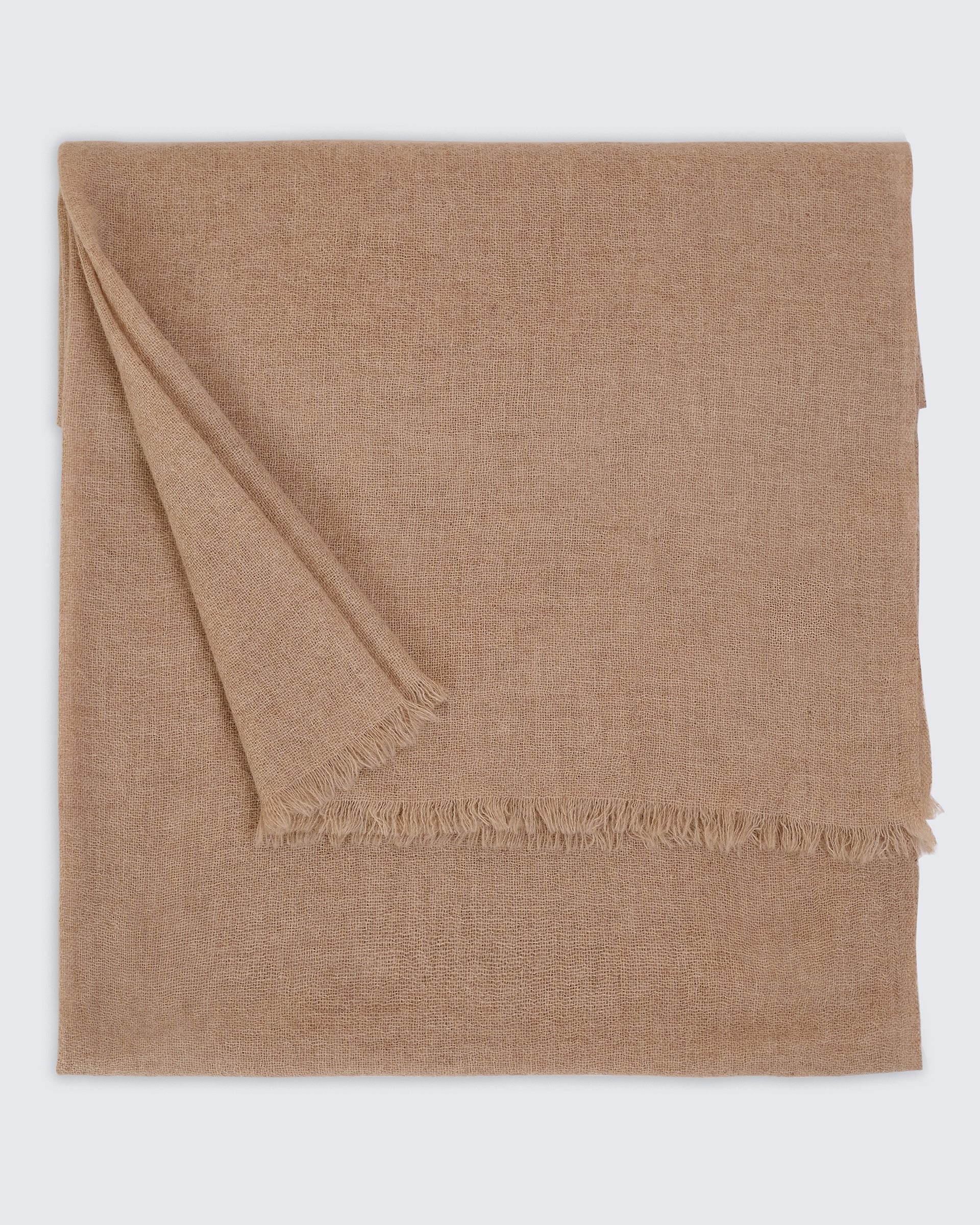 Shand Cashmere &amp; Silk Scarf Oatmeal Plain