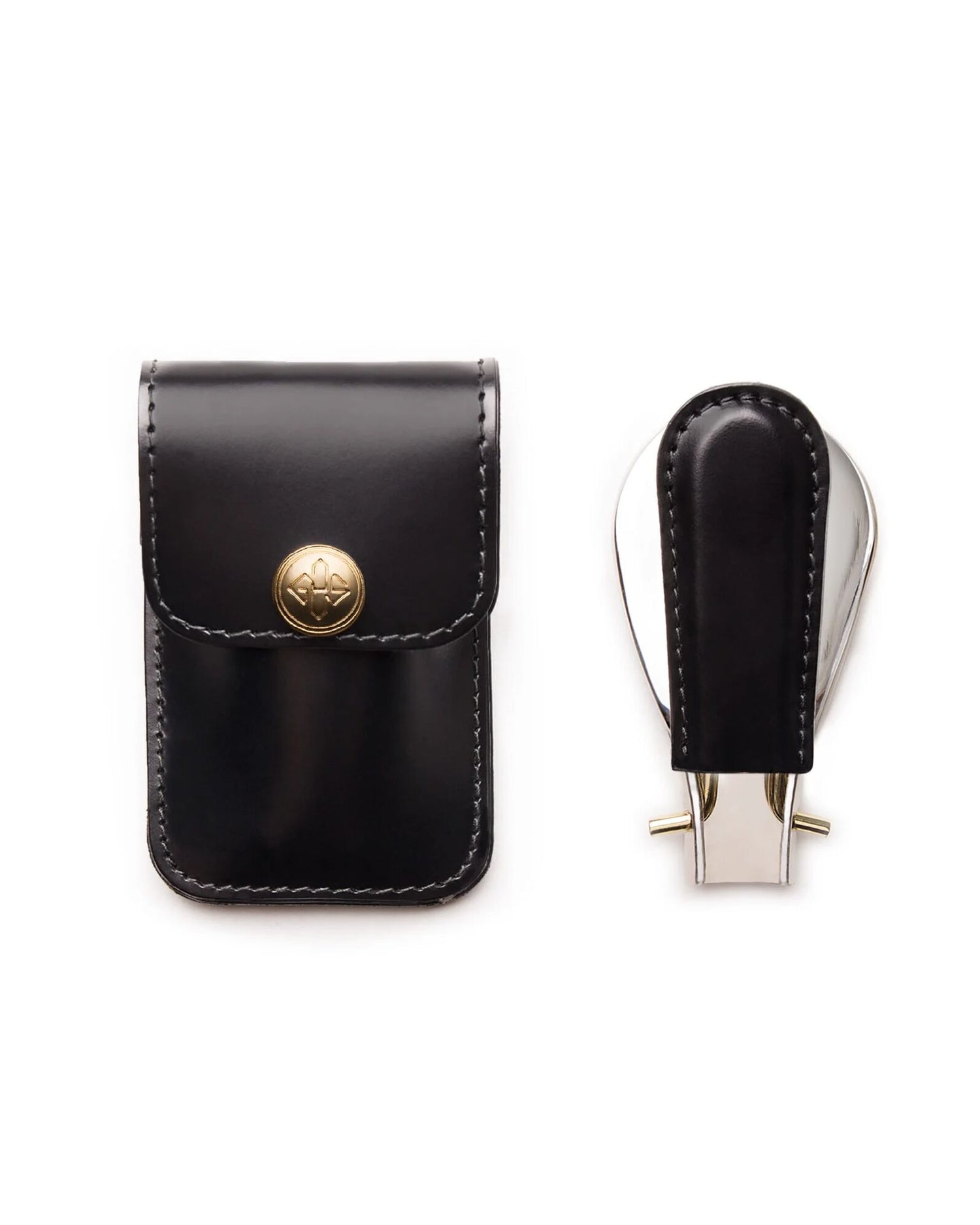Bridle Hide Travel Shoe Horn Black