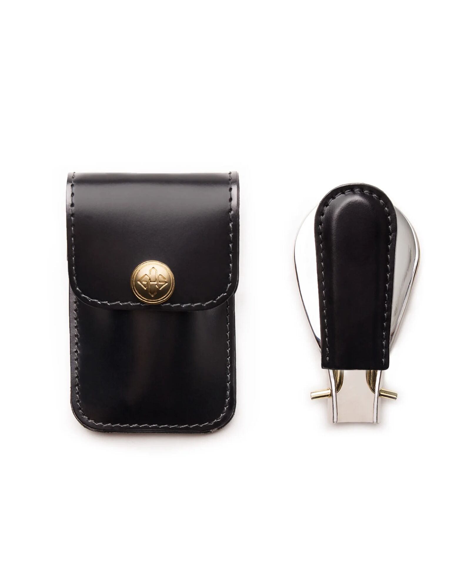 Bridle Hide Travel Shoe Horn Black