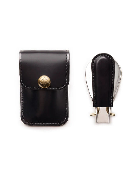 Bridle Hide Travel Shoe Horn Black