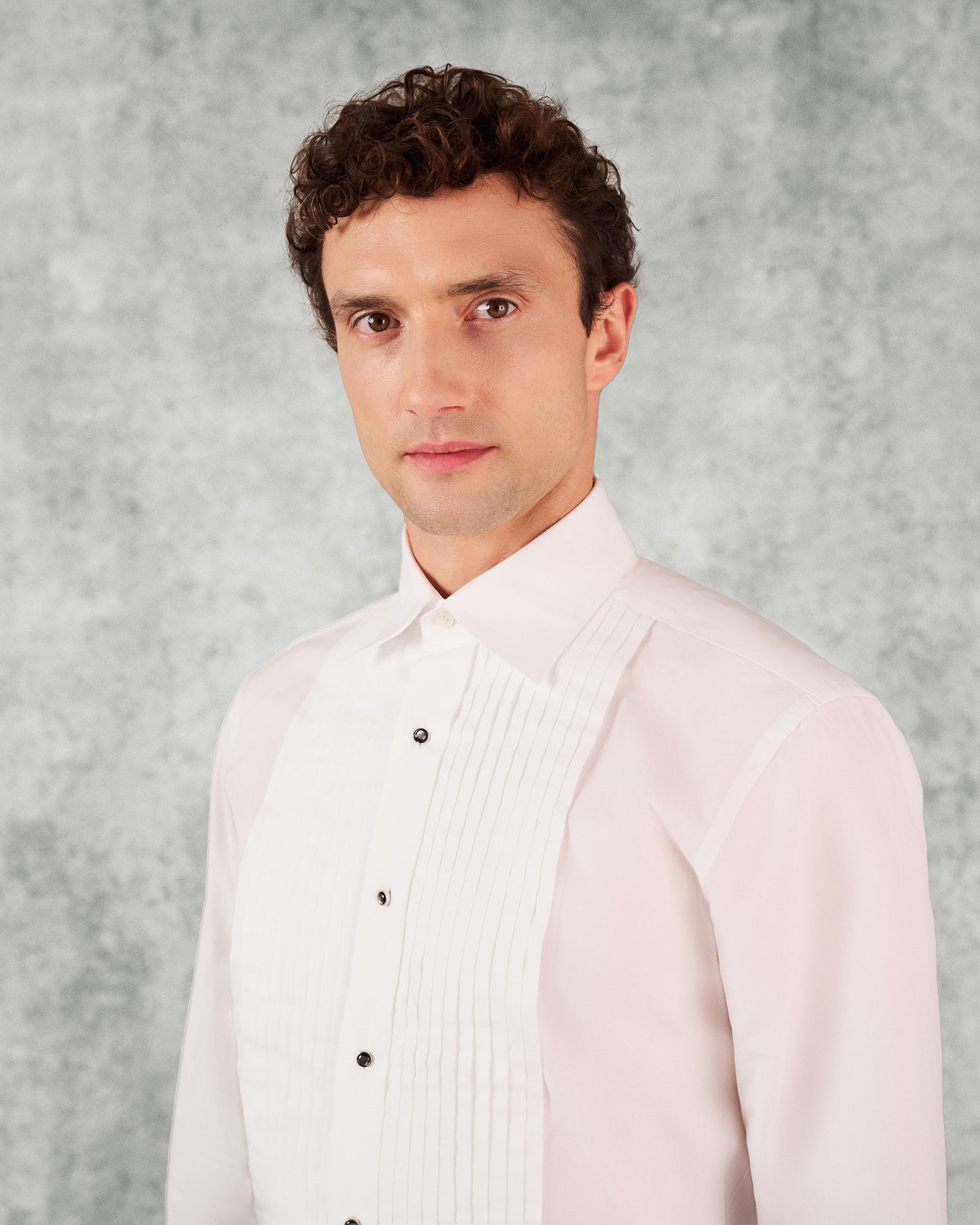 Bonham Pleated Evening Shirt White